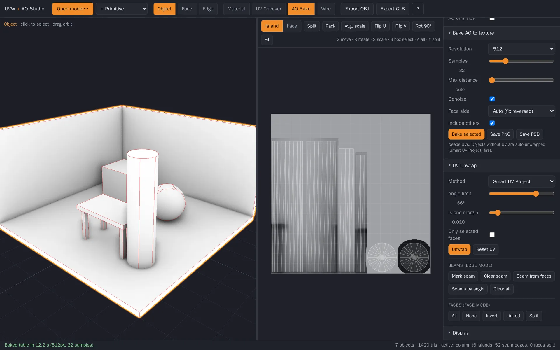 Click to view large image Ambient occlusion baked into the texture, ready to save as PNG or PSD